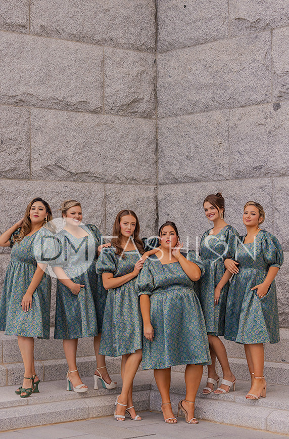 Hope Peacock Jacquard Party Dress- DM Exclusive - FINAL SALE