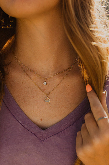 Gold 2 Layer Triangle Necklace - FINAL SALE - FINAL FEW