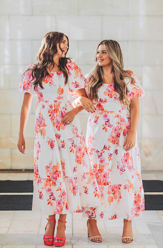 Cassidy Hot Pink Floral Dress - DM Exclusive - Maternity Friendly - Restocked