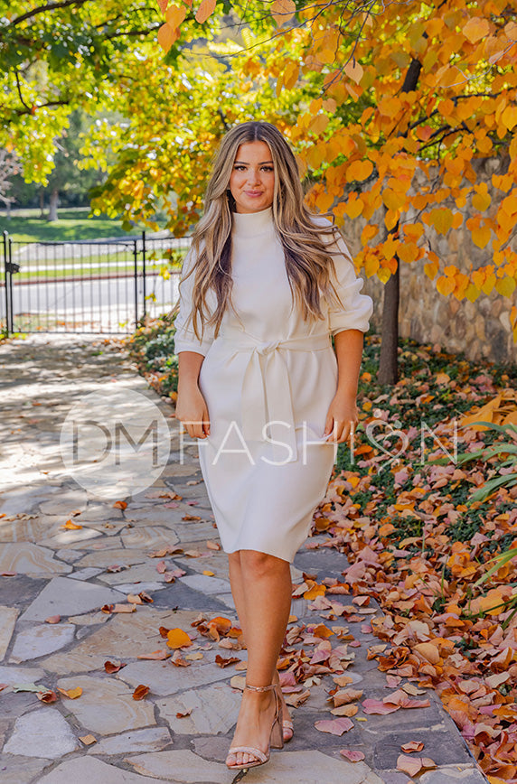 Alesha Ivory Sweater Dress - DM Exclusive - Maternity Friendly