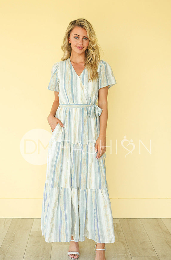 Layton Blue Stripe Dress -  DM Exclusive - Nursing Friendly - FINAL SALE