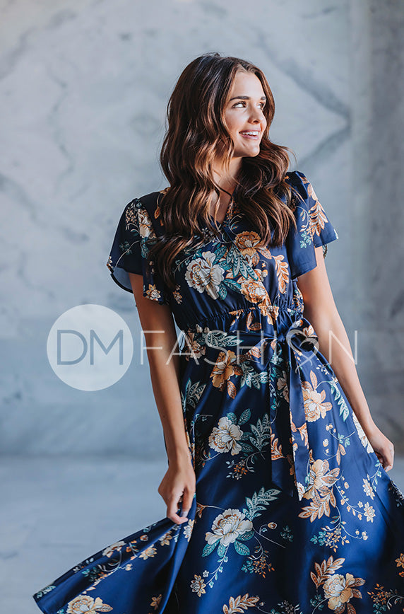 Magnolia Navy Floral Dress - DM Exclusive - Nursing Friendly - FINAL SALE
