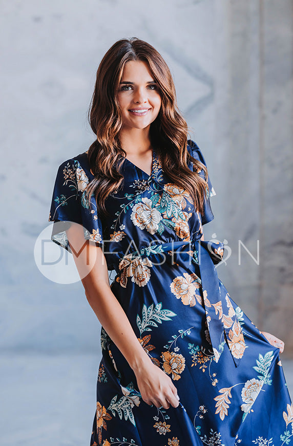 Magnolia Navy Floral Dress - DM Exclusive - Nursing Friendly - FINAL SALE