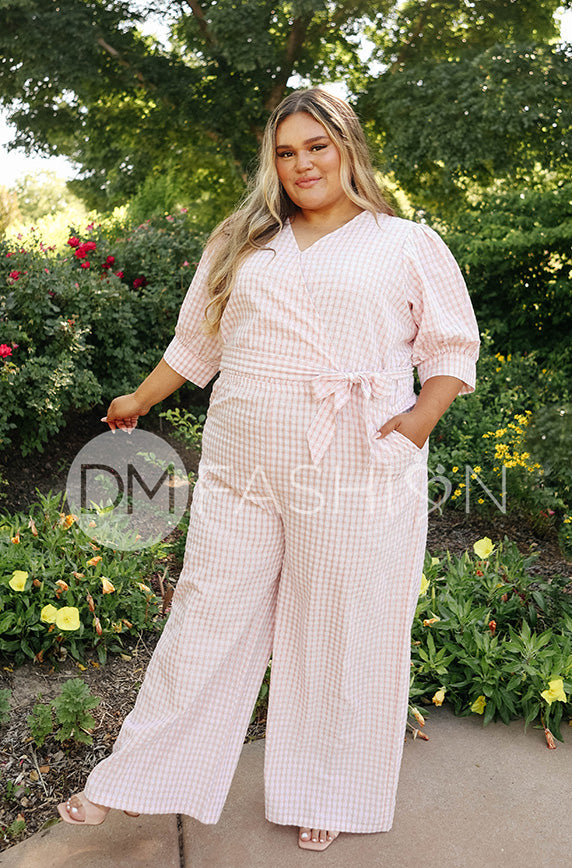 Inverness Pink Gingham Jumpsuit - DM Exclusive - Nursing Friendly - FINAL SALE
