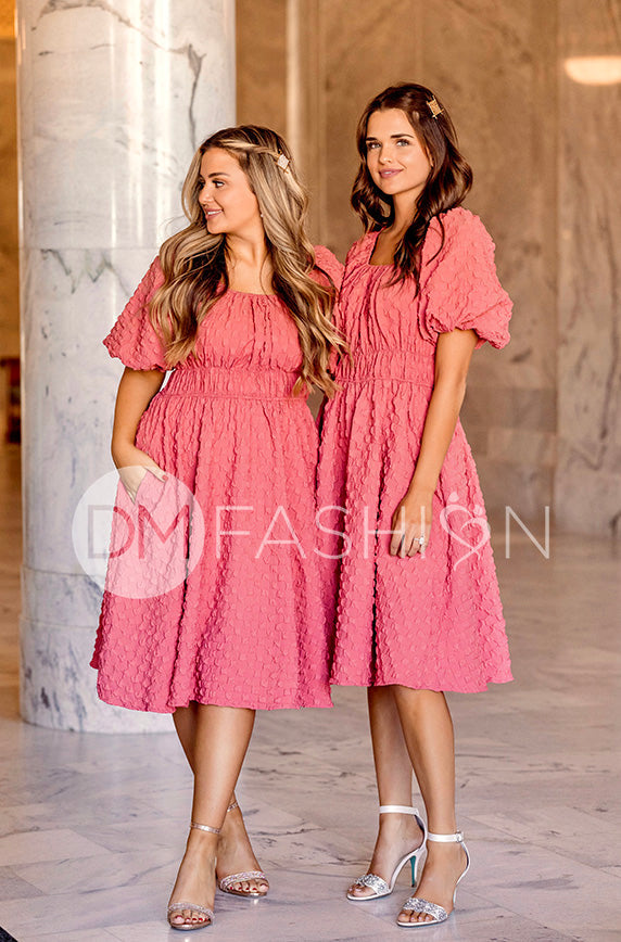 Brynn Desert Rose Texture Dress - DM Exclusive - Maternity Friendly - FINAL SALE