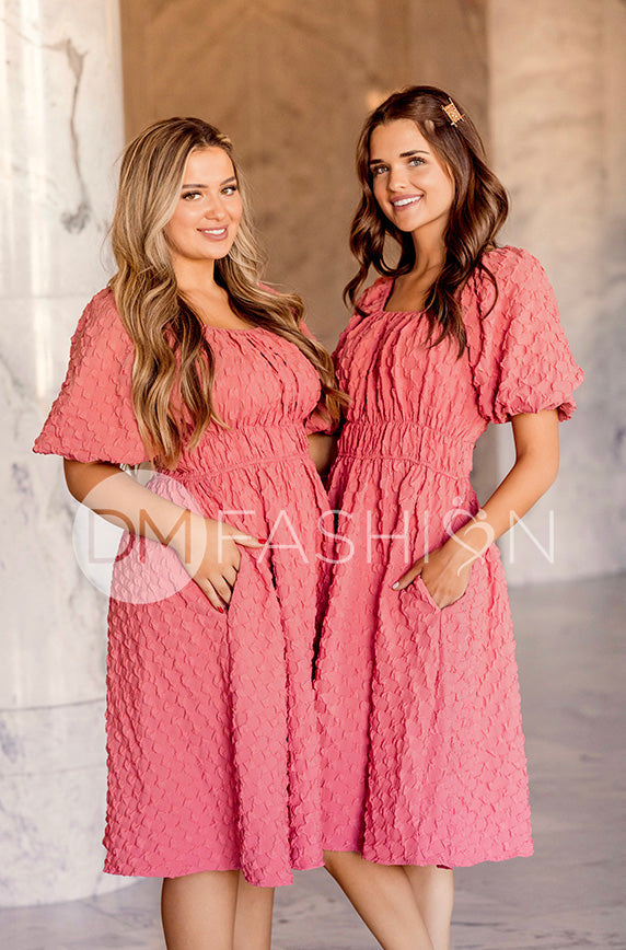 Brynn Desert Rose Texture Dress - DM Exclusive - Maternity Friendly - FINAL SALE