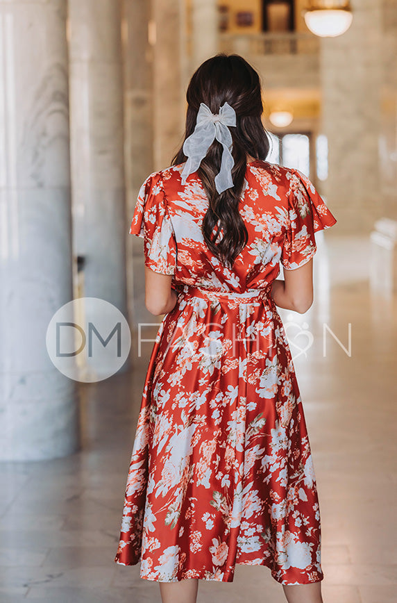 Magnolia Rust Floral Dress - DM Exclusive - Nursing Friendly - FINAL SALE