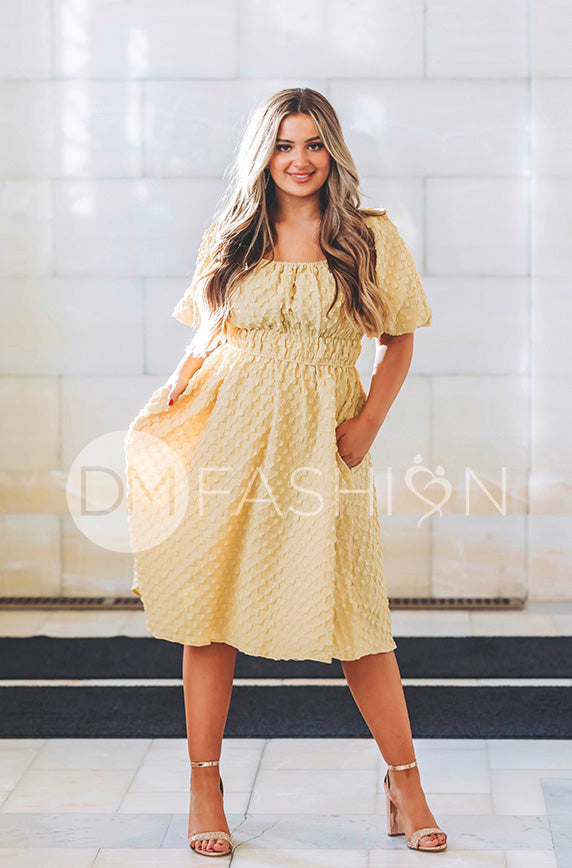 Brynn Corn Silk Texture Dress - DM Exclusive - Maternity Friendly - FINAL SALE