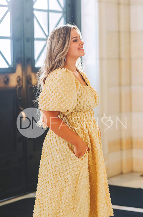 Brynn Corn Silk Texture Dress - DM Exclusive - Maternity Friendly - FINAL SALE
