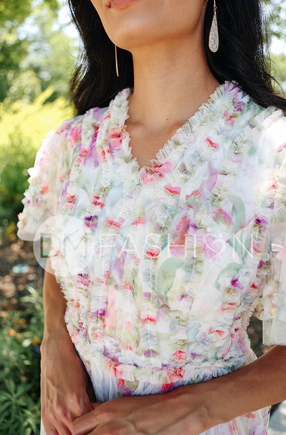 Celeste Iris Floral Dress- DM Exclusive - Restocked