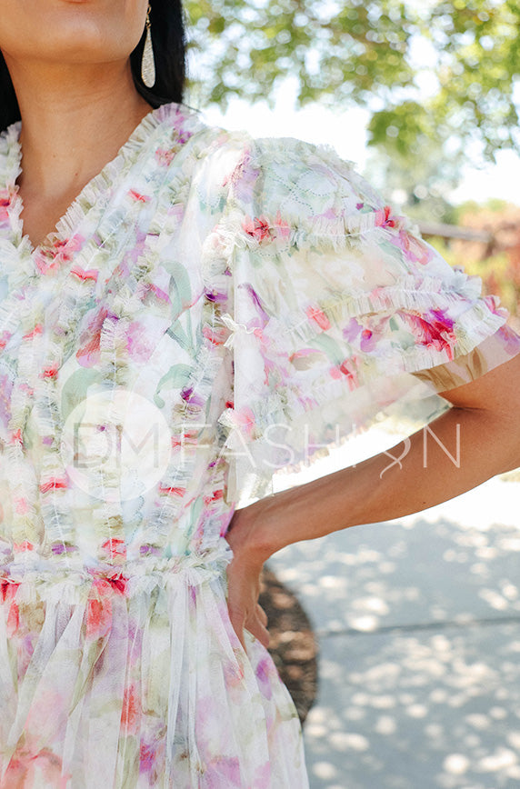 Celeste Iris Floral Dress- DM Exclusive - Restocked