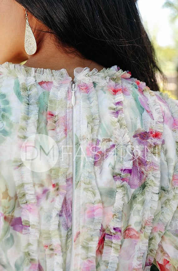 Celeste Iris Floral Dress- DM Exclusive - Restocked