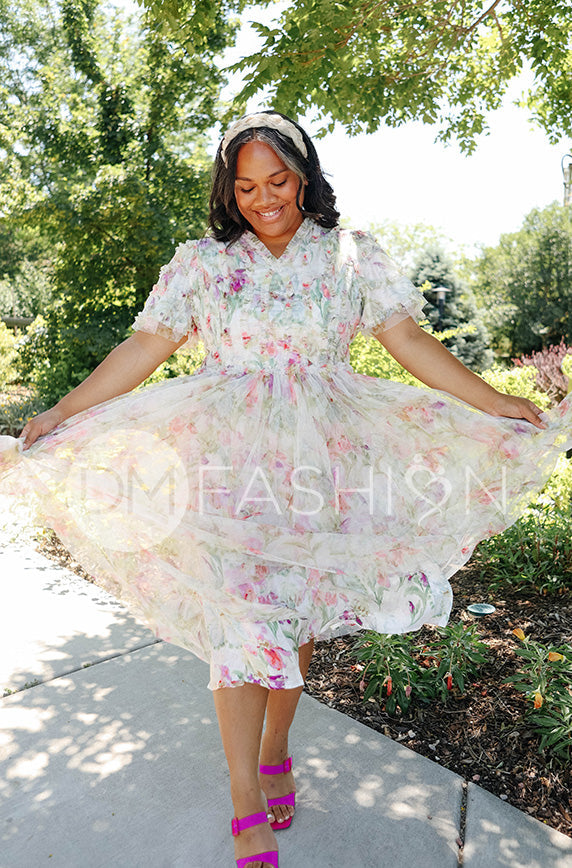 Celeste Iris Floral Dress- DM Exclusive - Restocked