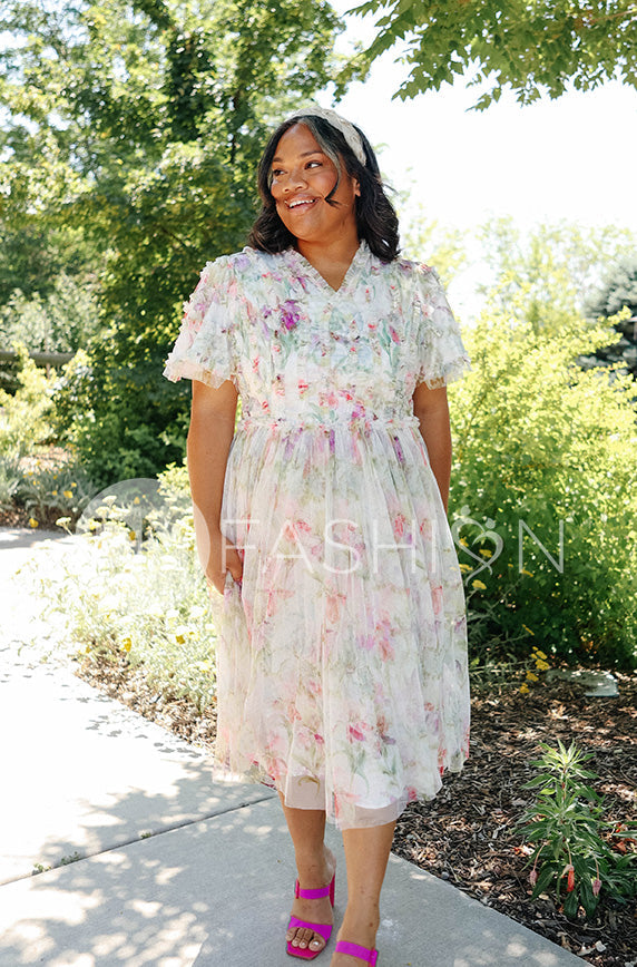 Celeste Iris Floral Dress- DM Exclusive - Restocked