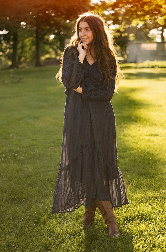 Sylvia Indigo Velvet Dress - FINAL FEW - FINAL SALE