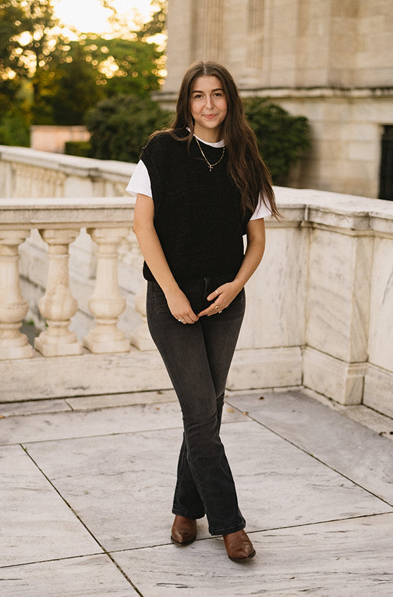 Cape Cod Black Cable Vest -Restocked