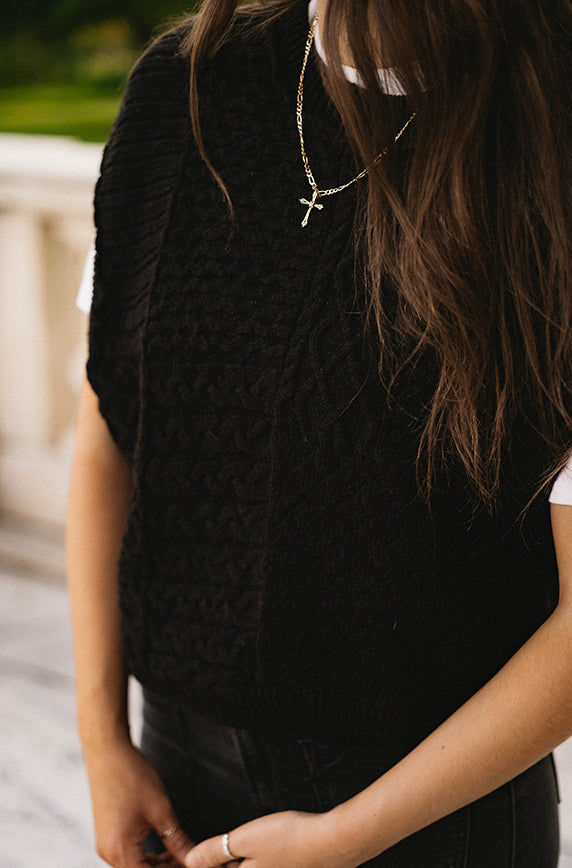 Cape Cod Black Cable Vest -Restocked