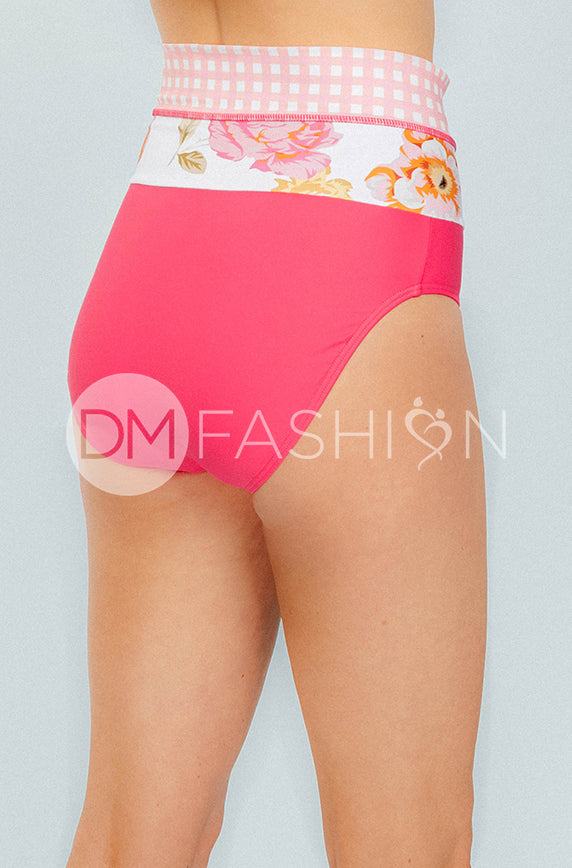 Color Block High Waist Bottom - Pink Lemonade Color Block