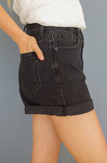 Rickie Black Denim Shorts - FINAL SALE