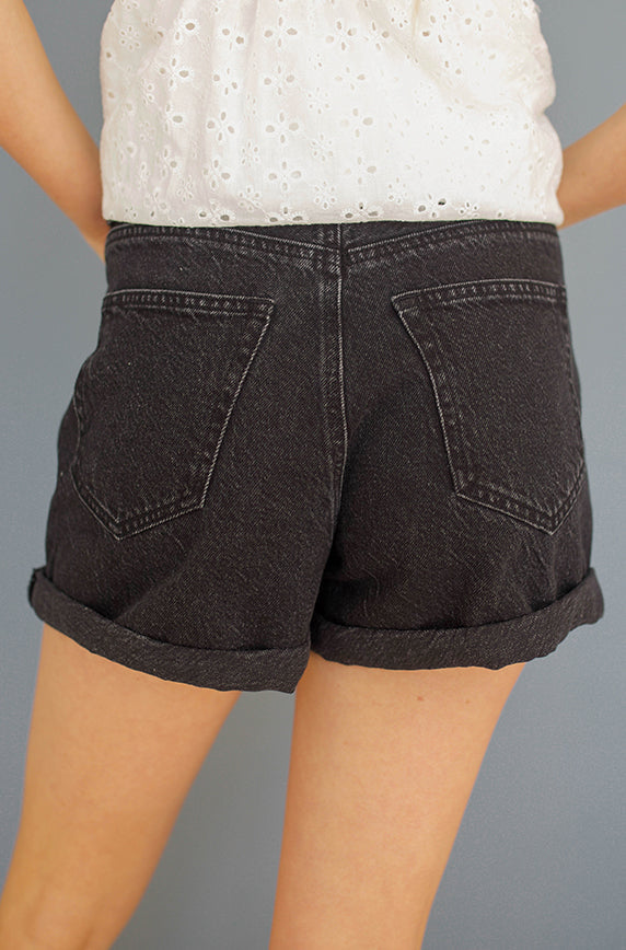 Rickie Black Denim Shorts - FINAL SALE