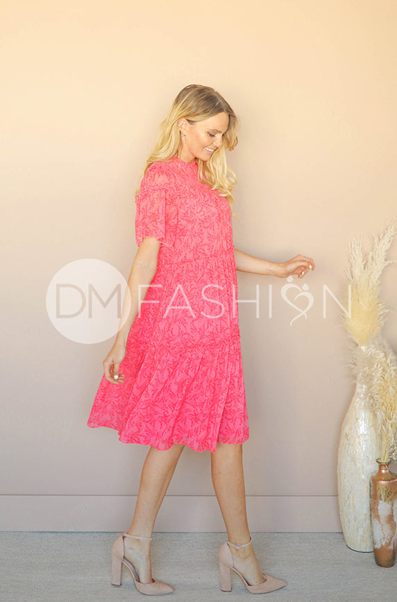 Kara Hot Pink Dress - DM Exclusive - Maternity Friendly - Restocked