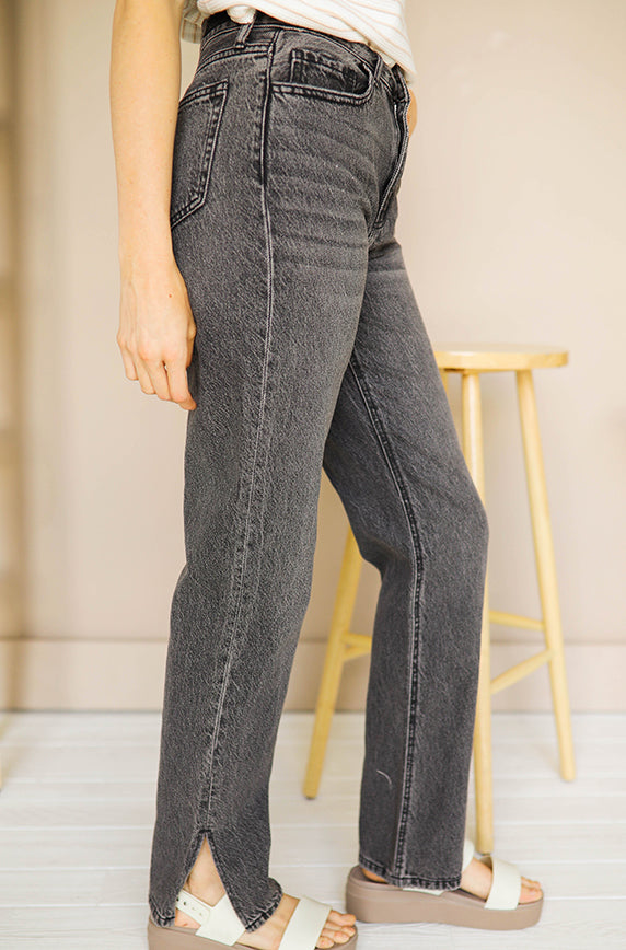 Long Gone High Rise Grey Jeans - FINAL SALE