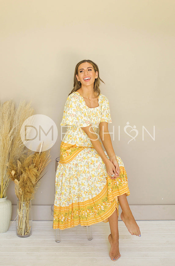 Leilani Buttercup Floral Smocked Dress - DM Exclusive - Restocked - Maternity Friendly