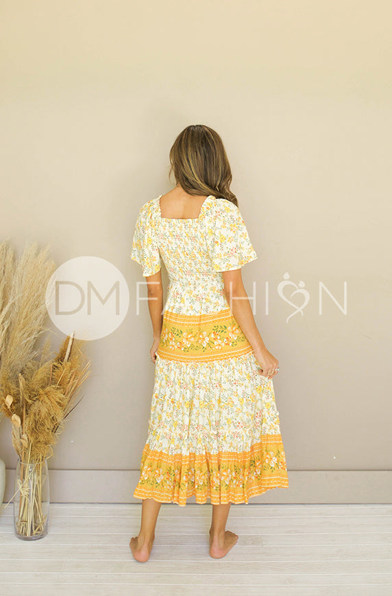 Leilani Buttercup Floral Smocked Dress - DM Exclusive - Restocked - Maternity Friendly