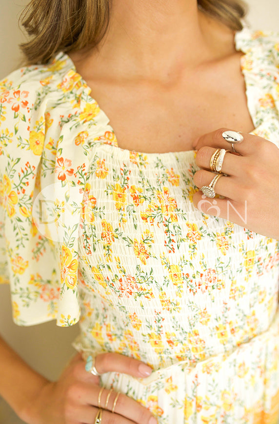 Leilani Buttercup Floral Smocked Dress - DM Exclusive - Restocked - Maternity Friendly