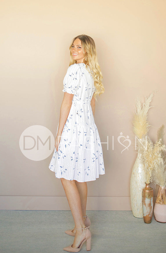 Ellis White Floral Midi Dress - DM Exclusive - Restocked - FINAL SALE