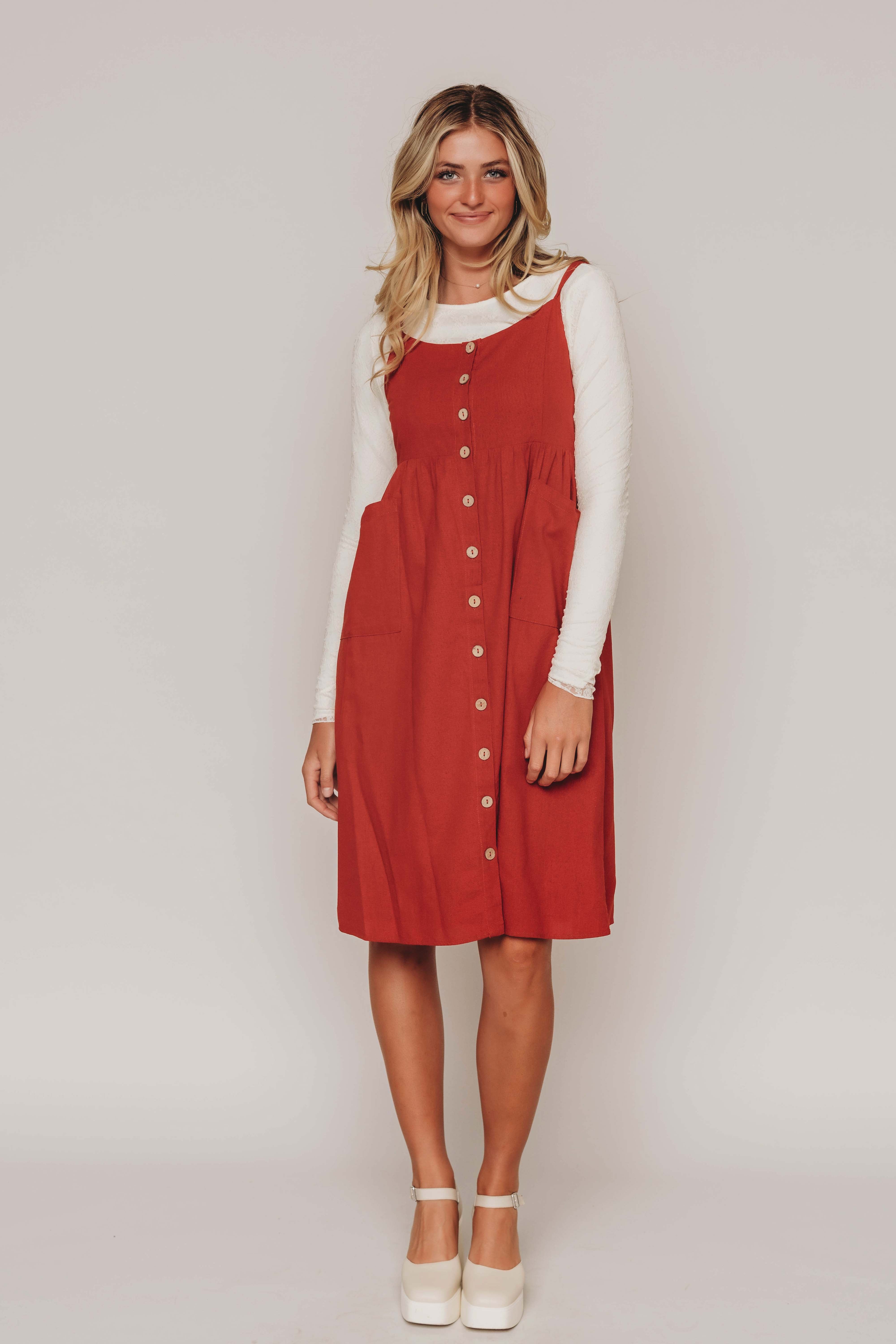 Tessa Sienna Red Jumper - MCO - Nursing and Maternity Friendly
