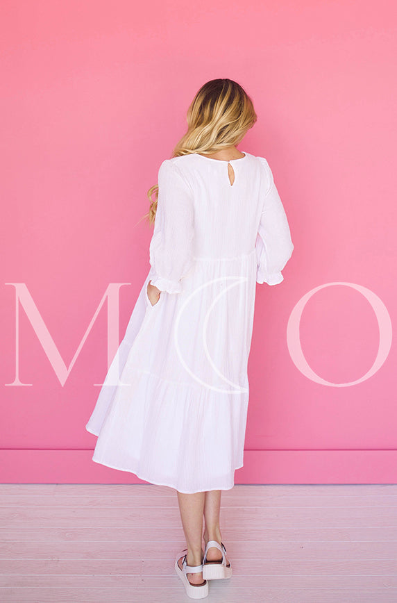 Sandra White Dress - MCO - Maternity Friendly - FINAL SALE