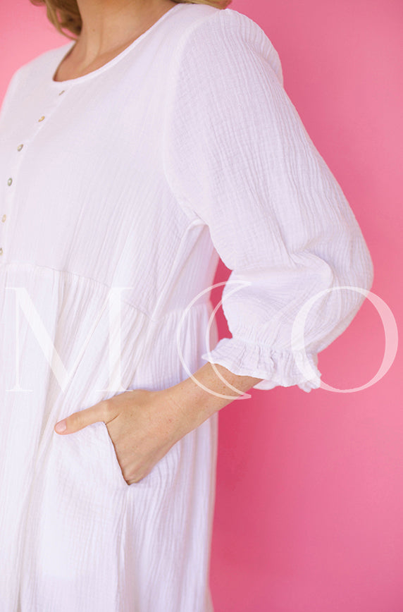 Sandra White Dress - MCO - Maternity Friendly - FINAL SALE
