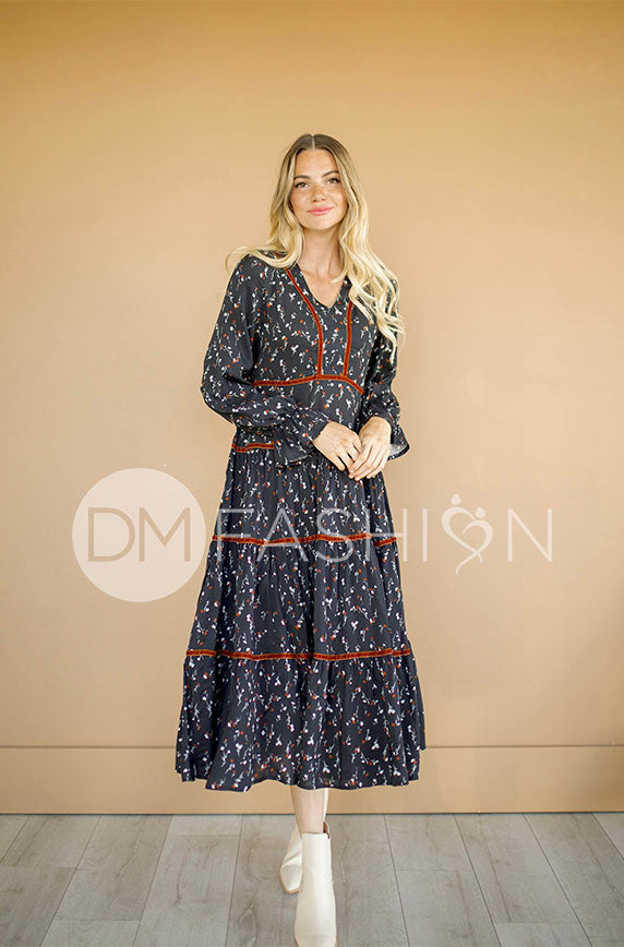 Ainsley Midnight Blossoms Dress - DM Exclusive - Maternity Friendly