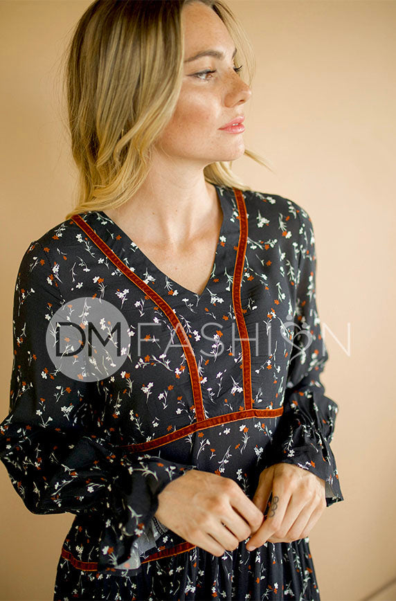 Ainsley Midnight Blossoms Dress - DM Exclusive - Maternity Friendly