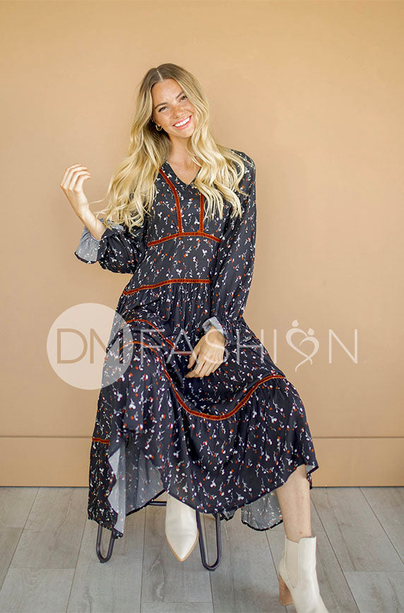 Ainsley Midnight Blossoms Dress - DM Exclusive - Maternity Friendly