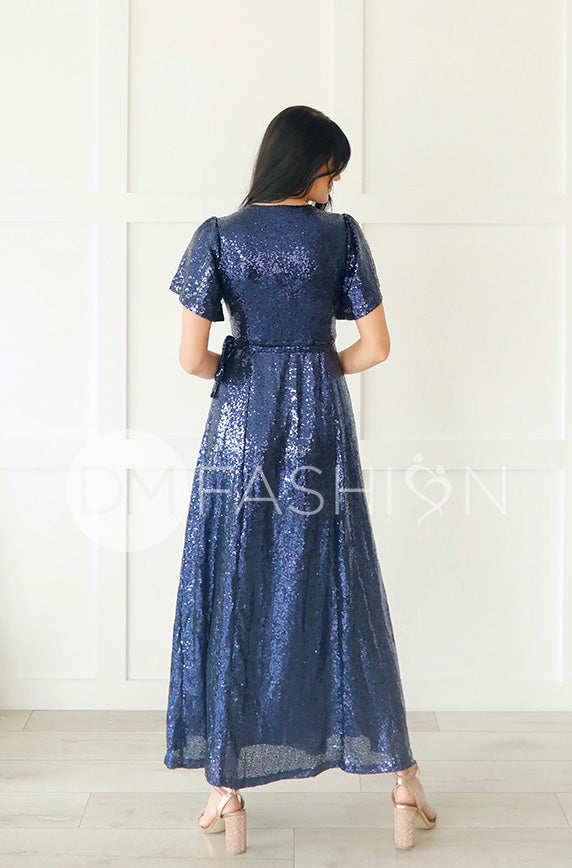 Aria Navy Sequin Dress - DM Exclusive - Nursing Friendly - Maternity Friendly - FINAL SALE