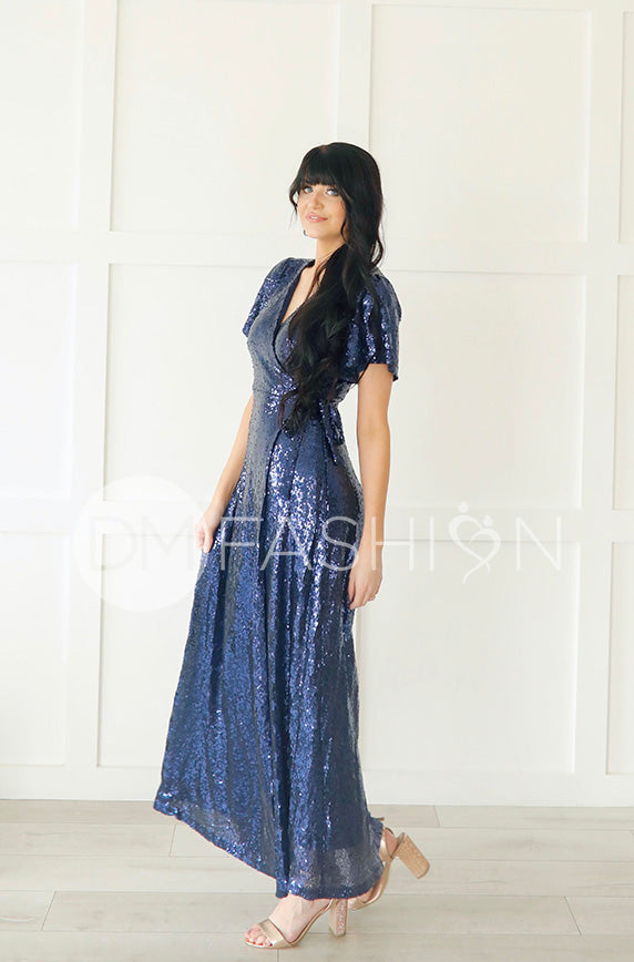 Aria Navy Sequin Dress - DM Exclusive - Nursing Friendly - Maternity Friendly - FINAL SALE