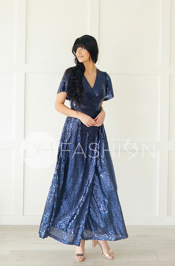 Aria Navy Sequin Dress - DM Exclusive - Nursing Friendly - Maternity Friendly - FINAL SALE