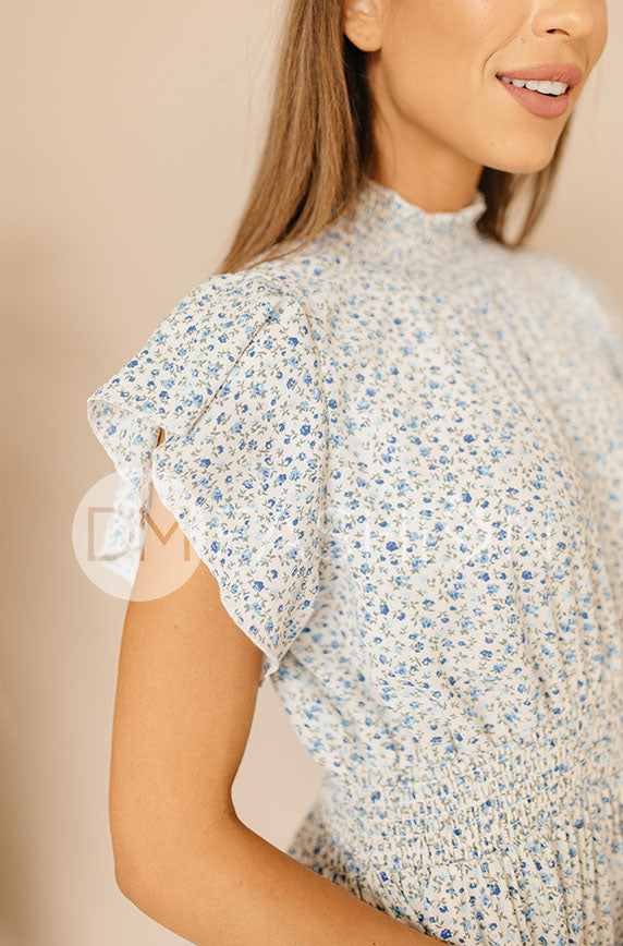 Skyler Blue Blossoms Smocked Maxi Dress ¨C DM Exclusive - FINAL SALE