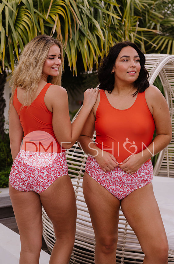 V Back Midkini Top - Chili Pepper