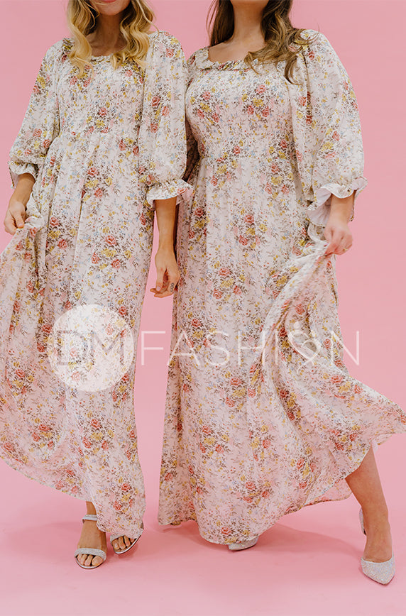 Karina Garden Party Floral Dress - DM Exclusive - Maternity Friendly - FINAL SALE