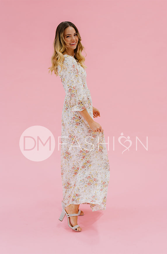 Karina Garden Party Floral Dress - DM Exclusive - Maternity Friendly - FINAL SALE