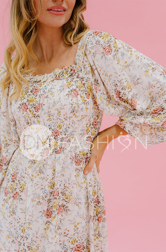 Karina Garden Party Floral Dress - DM Exclusive - Maternity Friendly - FINAL SALE