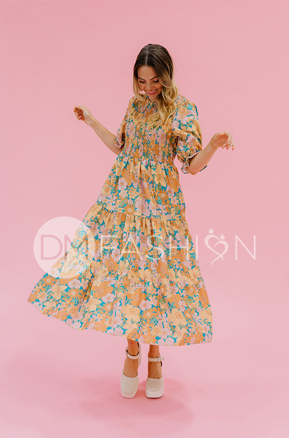 Calliope Retro Floral Dress - DM Exclusive - Maternity Friendly - FINAL SALE