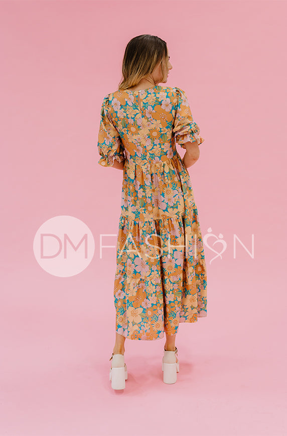 Calliope Retro Floral Dress - DM Exclusive - Maternity Friendly - FINAL SALE