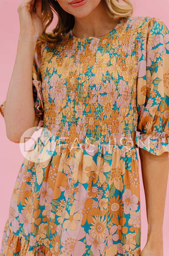 Calliope Retro Floral Dress - DM Exclusive - Maternity Friendly - FINAL SALE