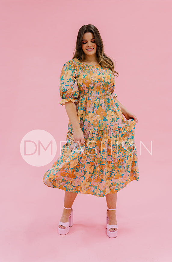 Calliope Retro Floral Dress - DM Exclusive - Maternity Friendly - FINAL SALE