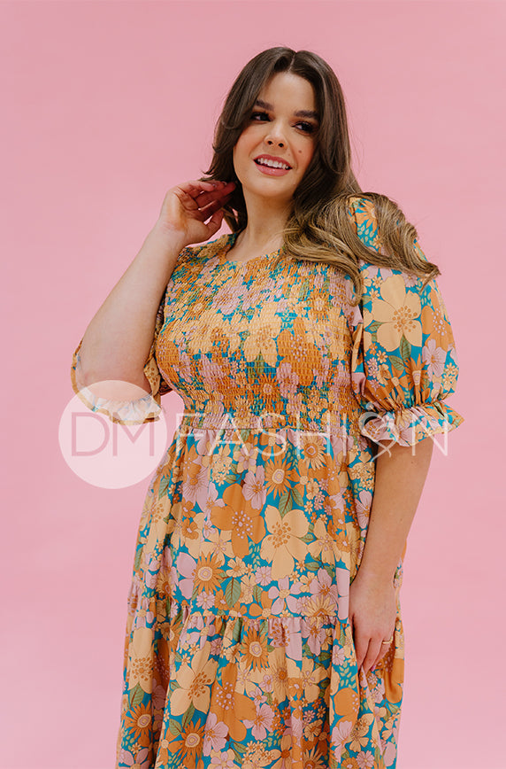 Calliope Retro Floral Dress - DM Exclusive - Maternity Friendly - FINAL SALE