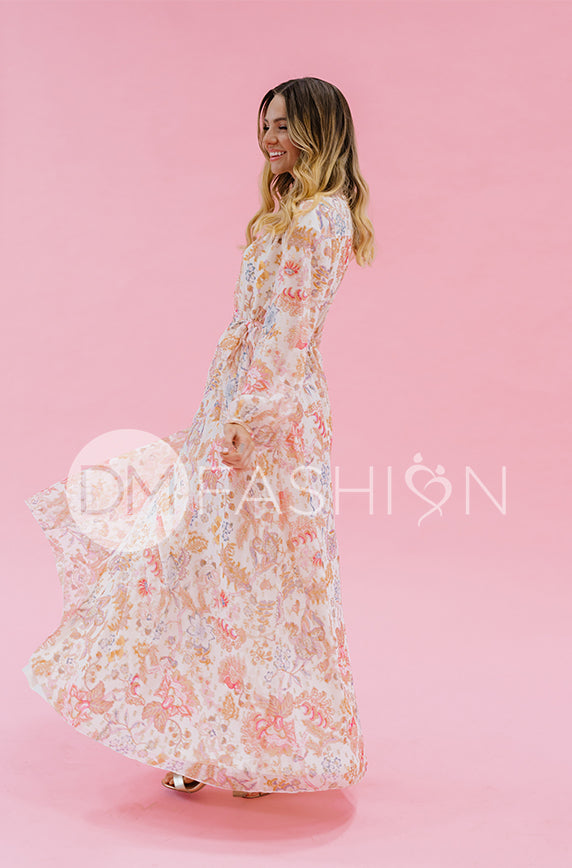 Chanel Cr¨¦me D¨¦cor Floral Maxi - DM Exclusive - Nursing Friendly - Maternity Friendly - FINAL SALE